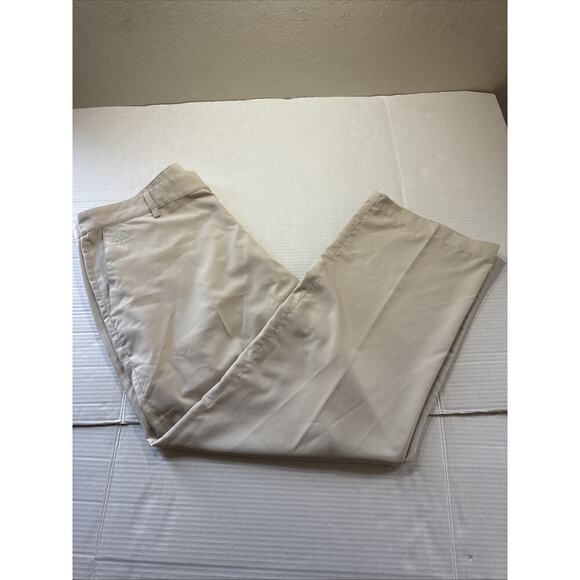 Adidas Golf Pants Mens 38x30 Beige Climalite Straight Leg Zip Fly Golfing - Picture 1 of 11